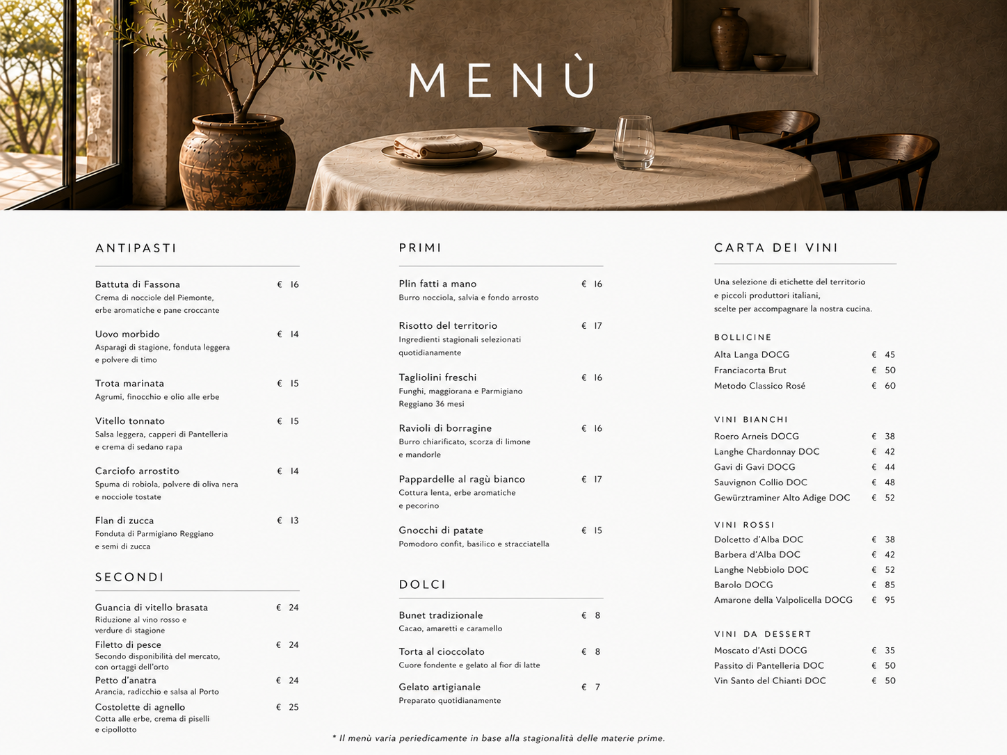 Menu Desktop